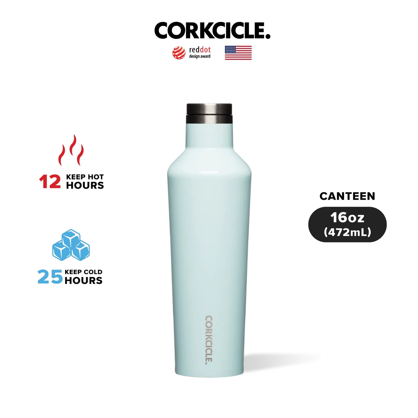 CORKCICLE :  CANTEEN SEAFOAM 16 OZ