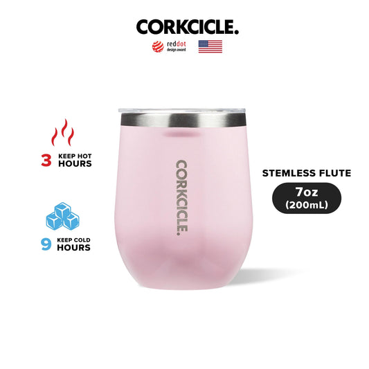 CORKCICLE : STEMLESS  ROSE QUARTZ 12 OZ