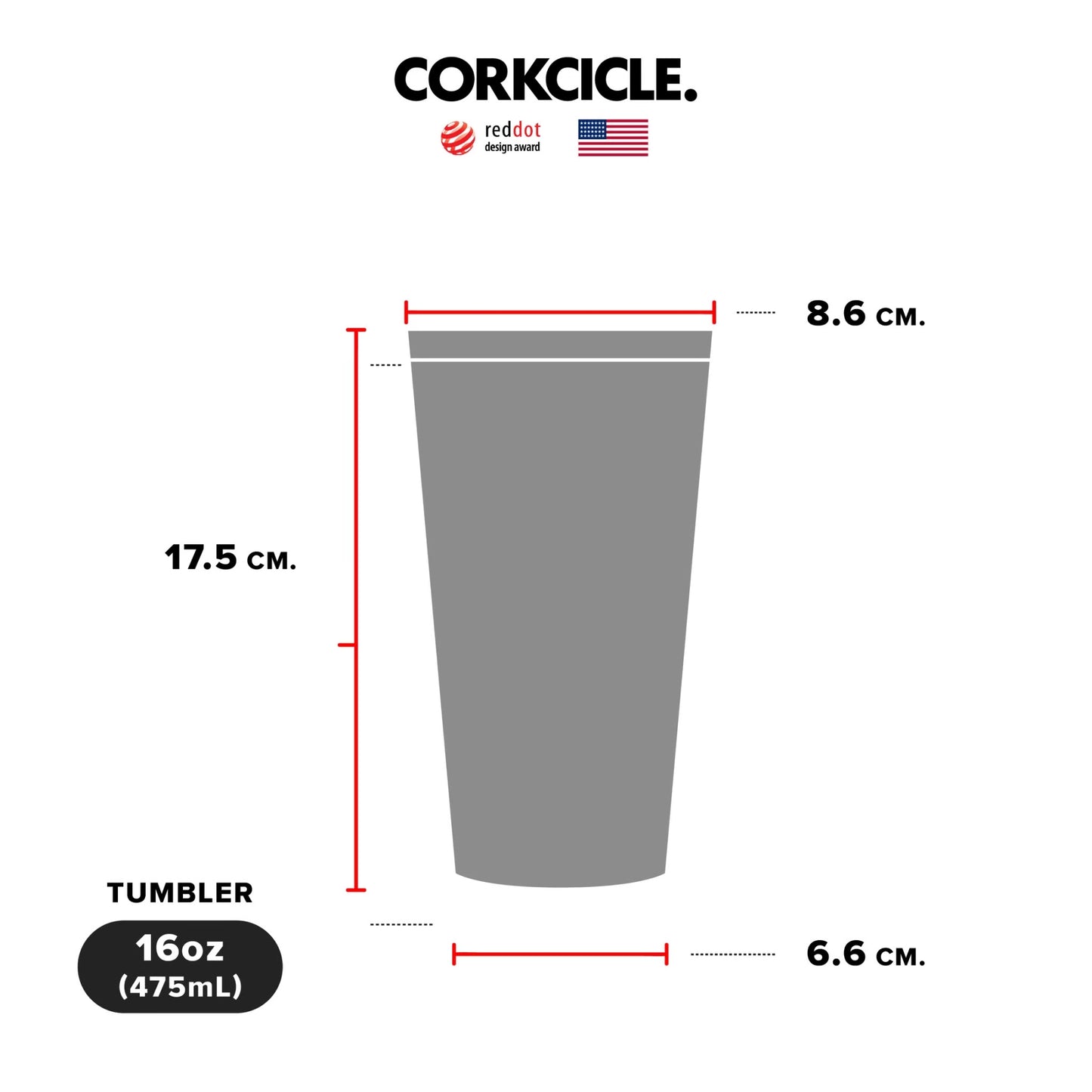 CORKCICLE : TUMBLER NEON BLUE 16 OZ