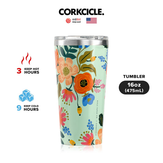 CORKCICLE : TUMBLER MINT LIVELY FLORAL RIFLE PAPER CO. 16 OZ