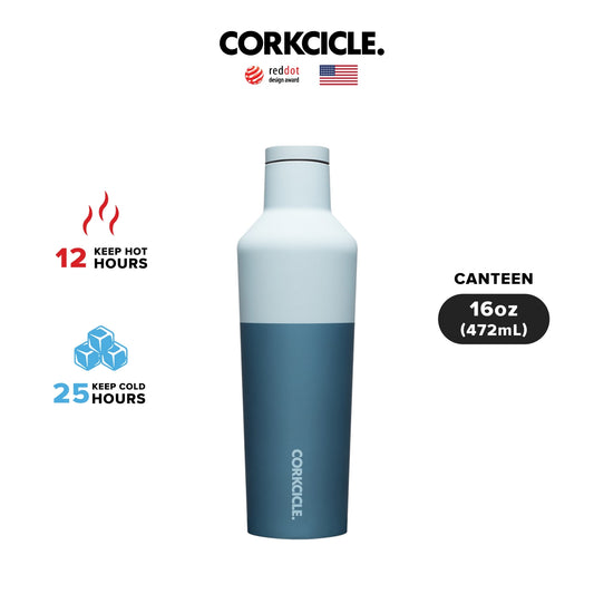 CORKCICLE : CANTEEN BLOCK GLACIER BLUE 16 OZ