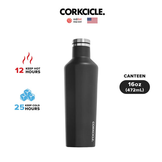 CORKCICLE : CANTEEN MATTE BLACK 16 OZ