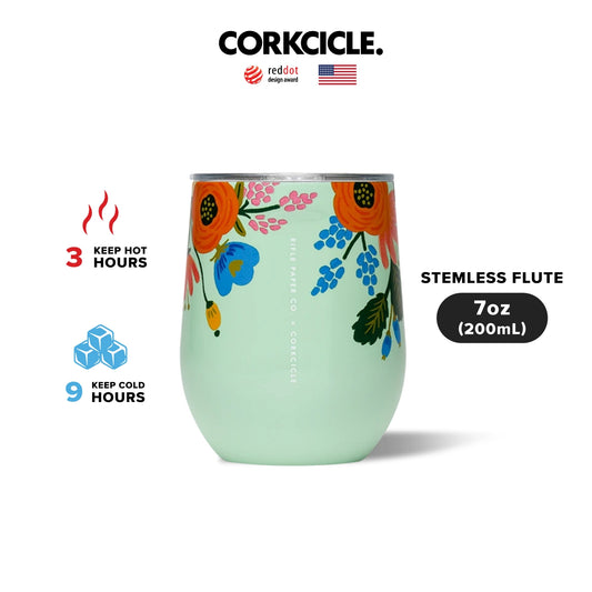 CORKCICLE : STEMLESS - LIVELY FLORAL MINT 12 OZ