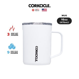 CORKCICLE : MUG GLOSS WHITE COFFEE 16 OZ